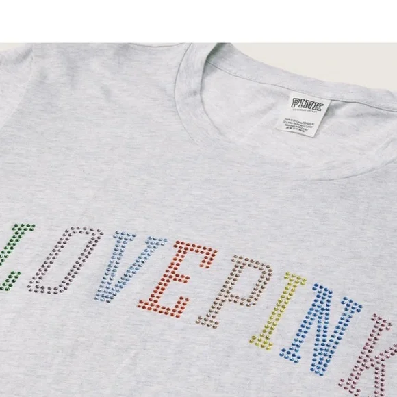 PINK BY Victoria's Secret Rainbow Shine T-Shirt - Picture 3 of 9